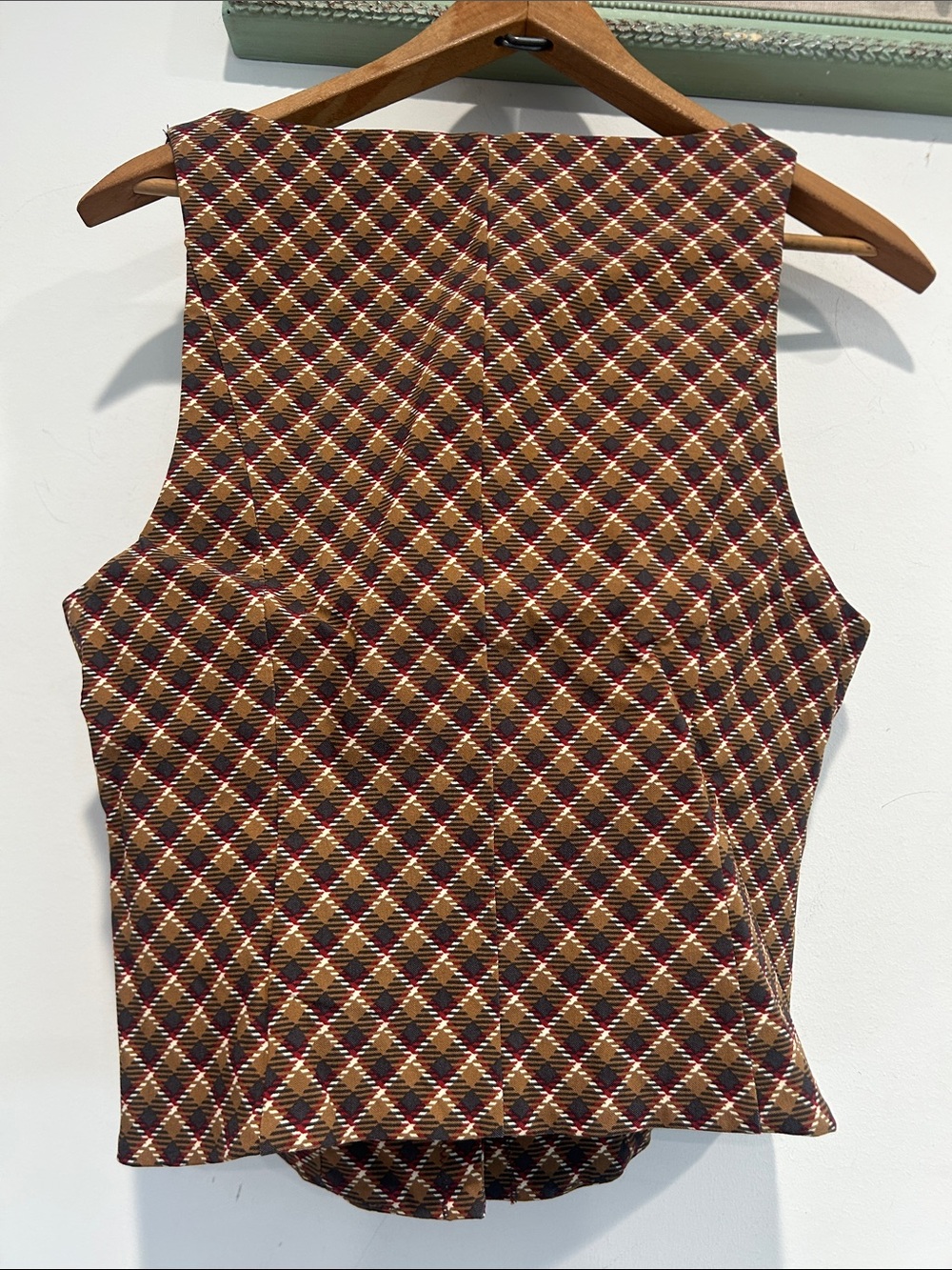Brown Plaid Mini Skirt - Women's Skirt - Picture 9 of 12